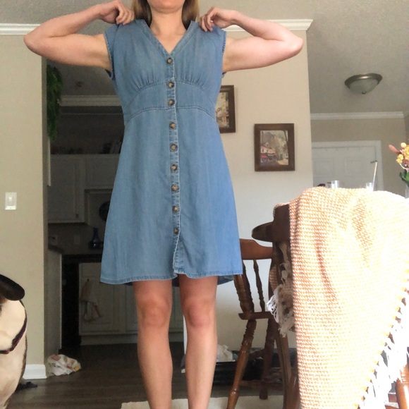 LOFT Denim Button Down Dress - Picture 3 of 5